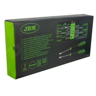 Embalagem preta e verde de conjunto de ferramentas JBM com 7 peças