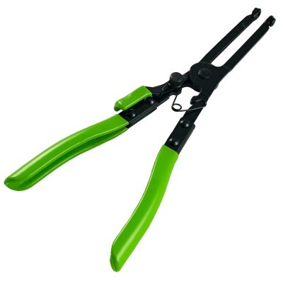 Alicate para anéis de retenção com punhos verdes e parte metálica preta