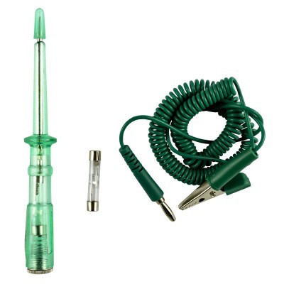 Conjunto lápis de prova tensão, fusível e cabo espiral verde