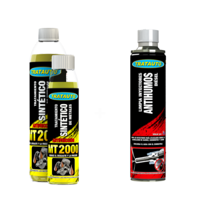 Frascos de tratamento sintético MT2000 e limpador Anthumos Diesel da marca TRATAUTO