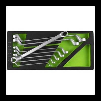 Conjunto de chaves star metálicas em bandeja preta com fundo verde