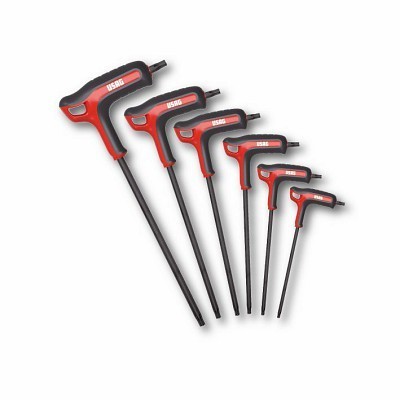 Conjunto de seis chaves tipo L com cabo em forma de T USAG