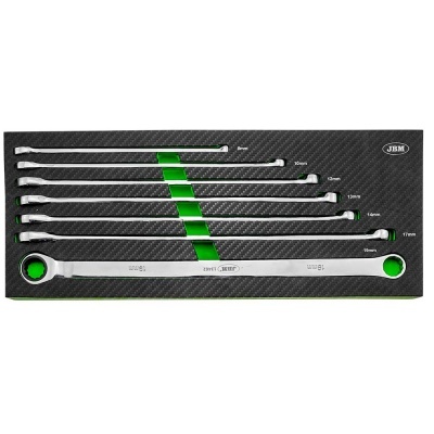 Conjunto de 6 chaves de caixa JBM em suporte preto