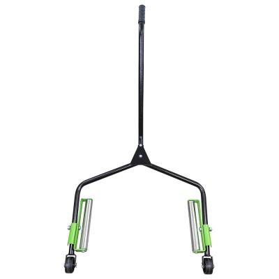 Carrinho de transporte para rodas de bicicleta em metal preto e verde