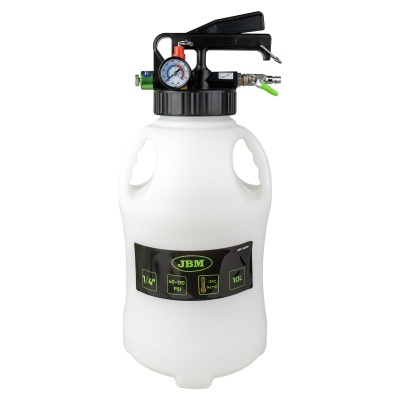 Recipiente plástico branco 10L com válvula preta e manómetro