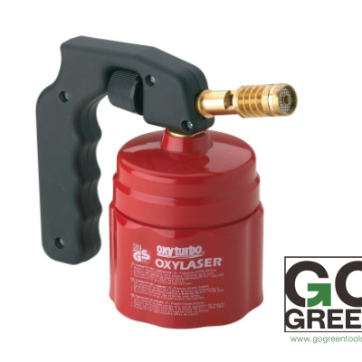 Maçarico OXYLASER vermelho com punho preto e bocal dourado