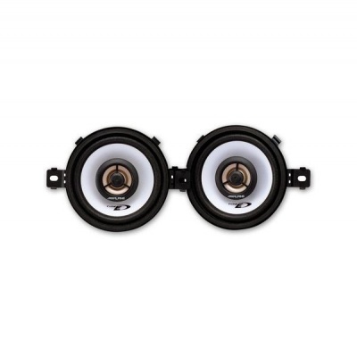 Par de colunas ALPINE circulares brancas e pretas com centro cobre