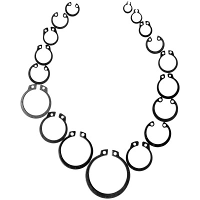 Conjunto de anéis de fixação em metal preto