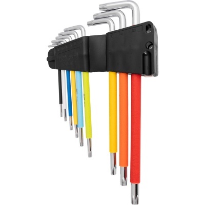 Conjunto colorido de chaves allen com suporte preto