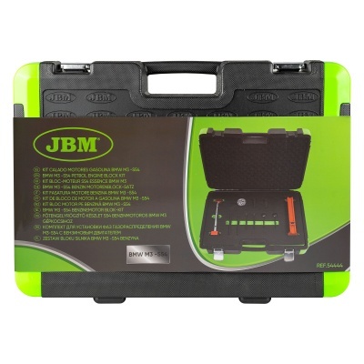 Mala rígida preta e verde com caixa de ferramentas JBM para motores BMW M3