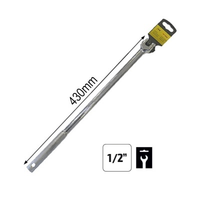 Extensão para chave de 430 mm em metal cromado com embalagem preta e amarela