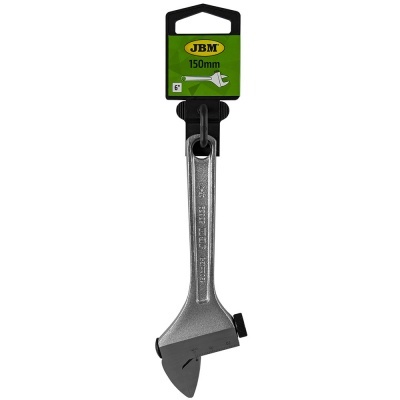 Chave inglesa ajustável prateada com etiqueta verde JBM 150mm