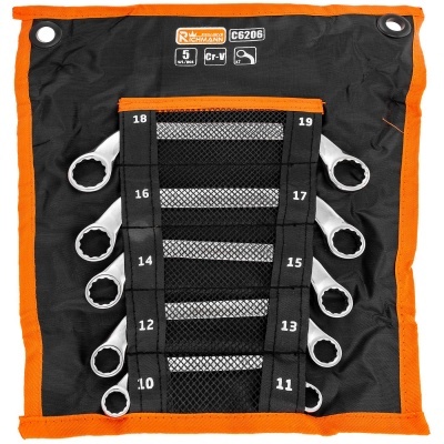 Conjunto de chaves de caixa combinada em bolsa preta e laranja com logótipo ROTHMANN.