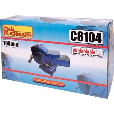 Caixa azul com morsa azul e texto RICHMANN C8104 100mm