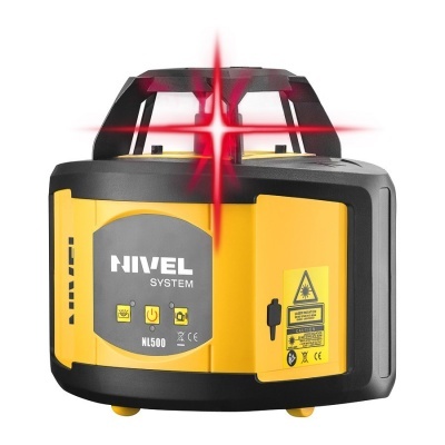 Laser rotativo amarillo e preto NIVEL SYSTEM modelo NL500 com laser vermelho visível