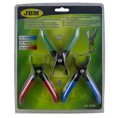 Conjunto de 3 pinças de pressão JBM com cabos vermelhos, verdes e azuis