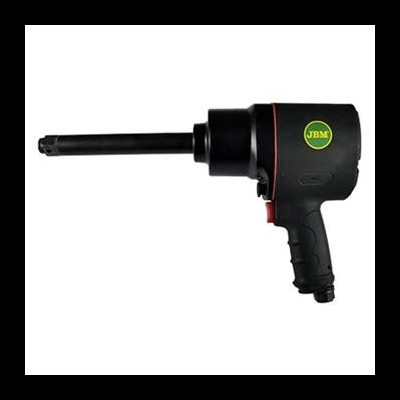 Chave de impacto pneumática preta JBM com detalhes vermelhos e amarelos