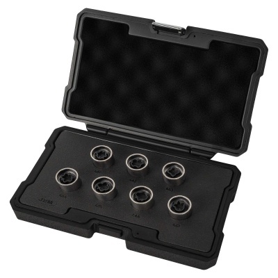 Conjunto de bocais metálicos em estojo preto com interior acolchoado