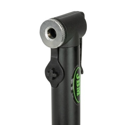 Bomba portátil preta para bicicleta com logótipo PBM e acessórios