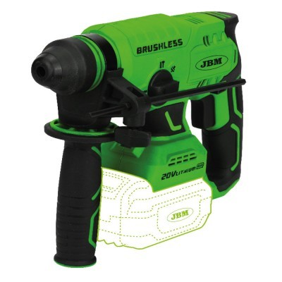 Martelo perfurador verde e preto da marca JBM com punho lateral