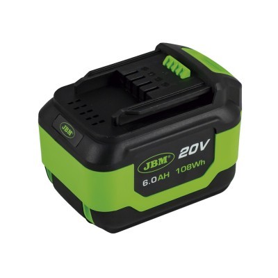 Bateria recarregável JBM 20V 6.0AH 108Wh preta e verde