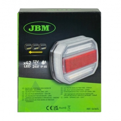 Embalagem de luz traseira JBM LED para veículos, 42 LEDs, 12V e 24V, IP65.