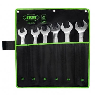 Conjunto de 6 chaves fixas JBM em bolsa preta com bordas verdes