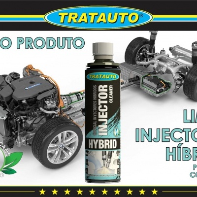 Produto TRATAUTO Injector Cleaner Hybrid para limpeza de injectores em carros híbridos com motor e sistema híbrido visíveis