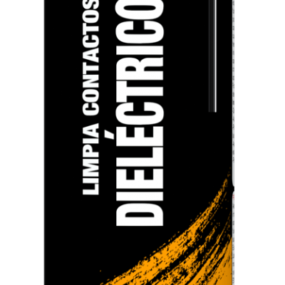 Spray dielétrico TRATAUTO para limpar contactos elétricos com cor preta, amarela e branca.