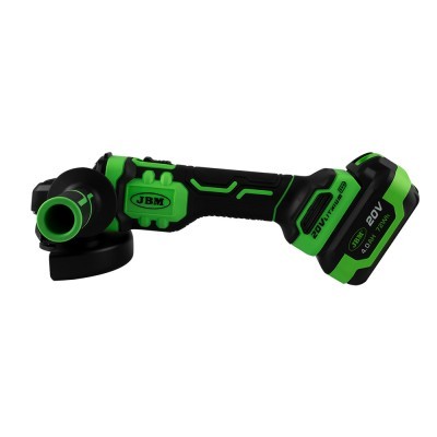 Esmerilhadora angular preta e verde com bateria 20V