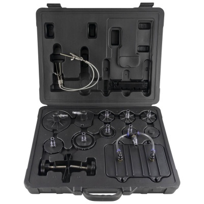 Estojo preto com ventosas e tubos transparentes