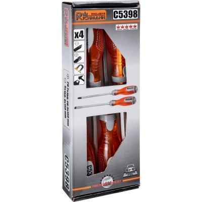 Caixa com conjunto de 4 chaves de fenda RICHMANN modelo C5398