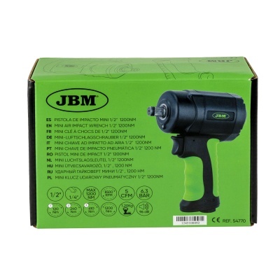 Caixa verde com pistola de impacto pneumática JBM