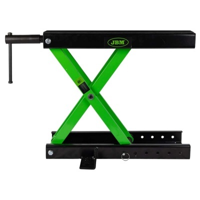 Elevador tipo tesoura JBM preto e verde para motos