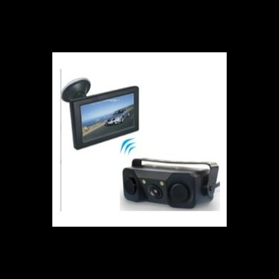 Sistema de câmaras para automóveis com ecrã digital e câmara preta com altifalantes