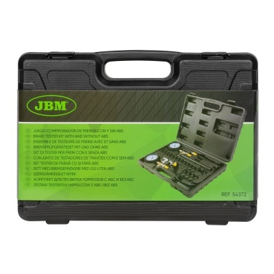 Estojo preto de kit de teste para travões JBM com etiqueta verde