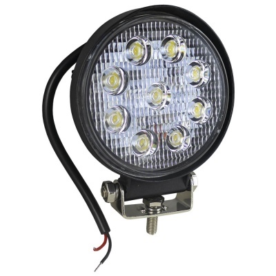 farol redondo led com suporte metálico e cabo elétrico