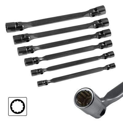 Conjunto de chaves de soquete industriais pretas com articulação