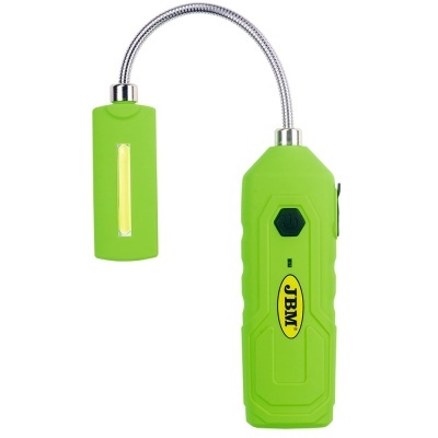 Lanterna portátil verde com braço flexível e botão