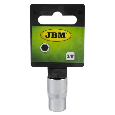 Chave de soquete metálica com embalagem cartão preto e verde JBM 3/8