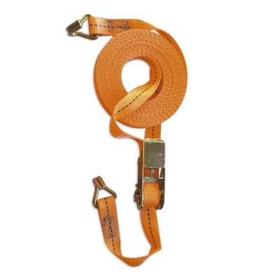 Correia de transporte de carga laranja com fivelas metálicas