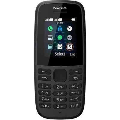 Telefone móvel Nokia preto com teclado numérico e ecrã colorido