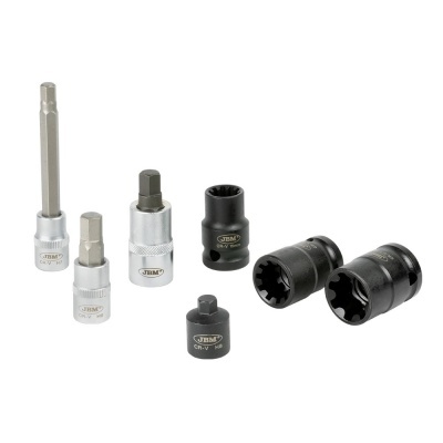 Conjunto de soquetes metálicos prateados e pretos