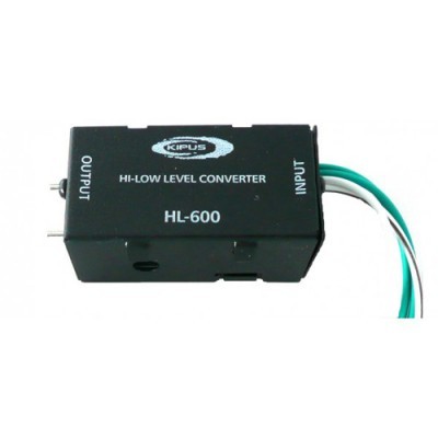 Conversor Hi-Low Level KIPUS HL-600 preto com cabos coloridos