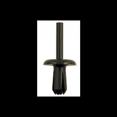 Botão de fixação preto com haste longa cilíndrica