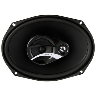 Coluna oval preta HERTZ com detalhe branco sobre fundo branco