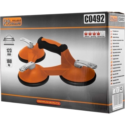 ventosas de alumínio e plástico laranja e preto