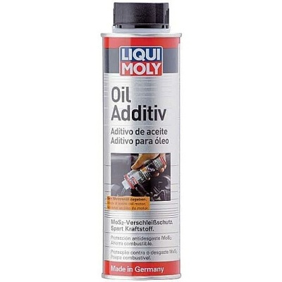 frasco branco metálico com tampa preta de aditivo de óleo Liqui Moly