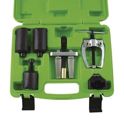 Conjunto de ferramentas metálicas em estojo plástico verde