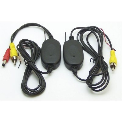 Cabos de áudio e vídeo sem fios com conectores RCA e unidades principais pretas